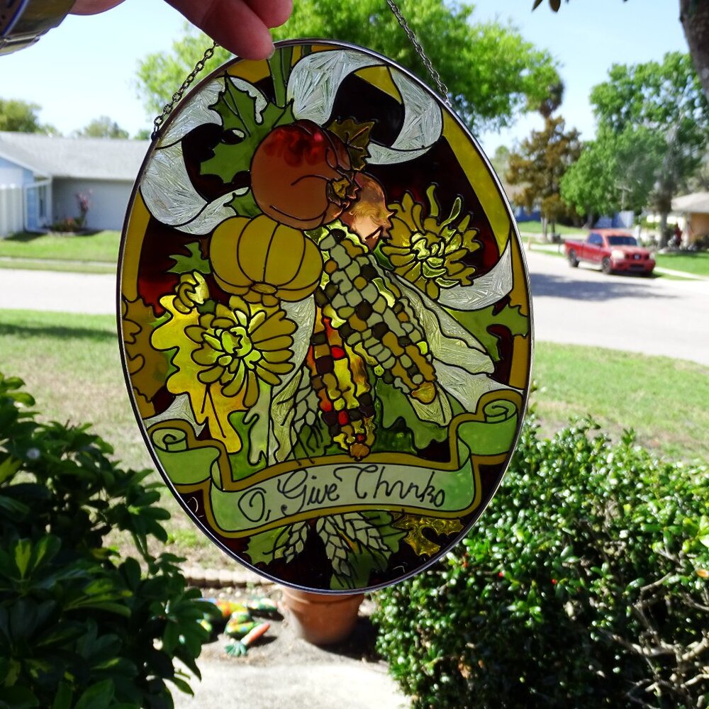 O Give Thanks Sun Catcher by Joan Baker Designs